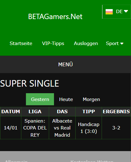 gewonnene Wettscheine